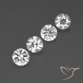4.82 ctw White Zircon Stones, Natural Zircon in Diamond-Cut Shape for Sale
