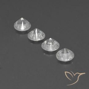 Zircon Gemstones in 6 mm (calibrated) Size for Sale, Zircon Stones in White Color