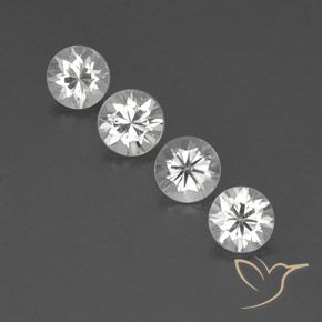 4.86ctw Natural White Zircon, Round, VVS-VS, Photo A
