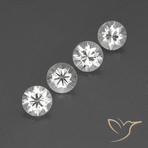 4.86 ctw White Zircon Stones, Natural Zircon in Diamond-Cut Shape for Sale