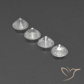 Zircon Gemstones in 6 mm (calibrated) Size for Sale, Zircon Stones in White Color
