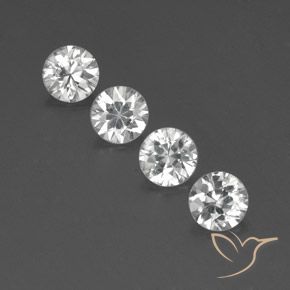 4.65ctw Natural White Zircon, Round, VVS-VS