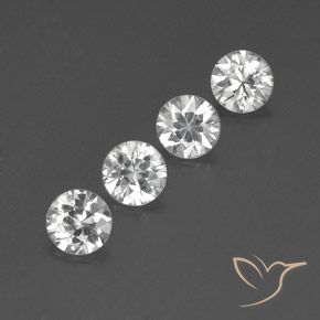4.65 ctw White Zircon Stones, Natural Zircon in Diamond-Cut Shape for Sale