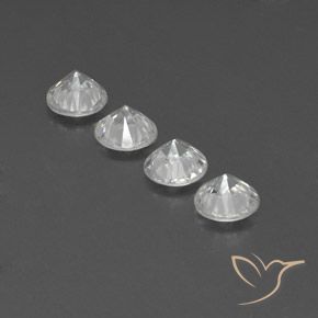 Zircon Gemstones in 6 mm (calibrated) Size for Sale, Zircon Stones in White Color