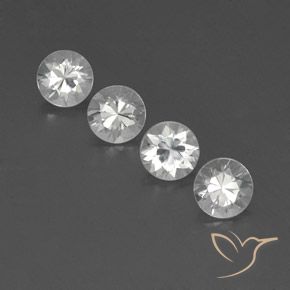 4.93ctw Natural White Zircon, Round, VVS-VS