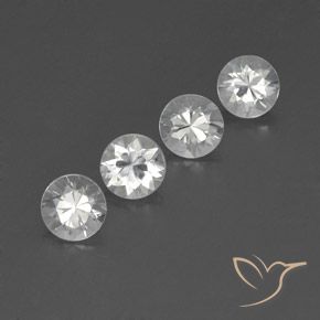 4.93 ctw White Zircon Stones, Natural Zircon in Diamond-Cut Shape for Sale