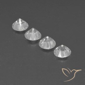 Zircon Gemstones in 6 mm (calibrated) Size for Sale, Zircon Stones in White Color