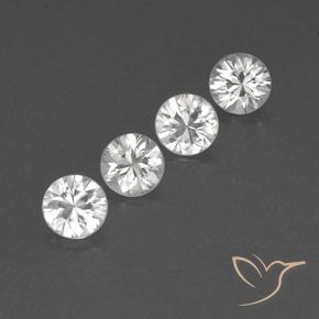 4.57 ctw White Zircon Stones, Natural Zircon in Diamond-Cut Shape for Sale