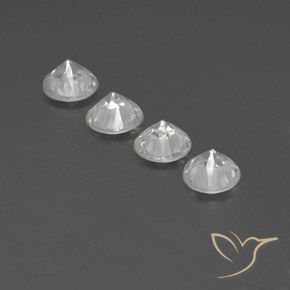 Zircon Gemstones in 6 mm (calibrated) Size for Sale, Zircon Stones in White Color