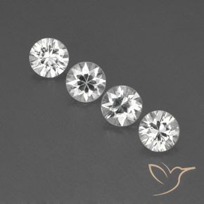 4.41ctw Natural White Zircon, Round, VVS-VS