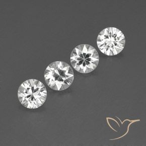 4.41 ctw White Zircon Stones, Natural Zircon in Diamond-Cut Shape for Sale
