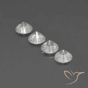 Zircon Gemstones in 6 mm (calibrated) Size for Sale, Zircon Stones in White Color