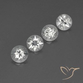 4.72 ctw White Zircon Stones, Natural Zircon in Diamond-Cut Shape for Sale
