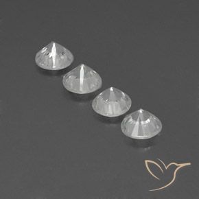 Zircon Gemstones in 6 mm (calibrated) Size for Sale, Zircon Stones in Clear White Color