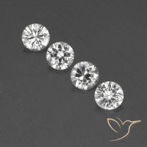 3.95ctw Natural Clear White Zircon, Round, VVS-VS