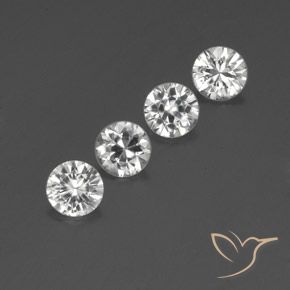 3.95 ctw White Zircon Stones, Natural Zircon in Diamond-Cut Shape for Sale