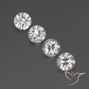 4.44ctw Natural Clear White Zircon, Round, VVS-VS