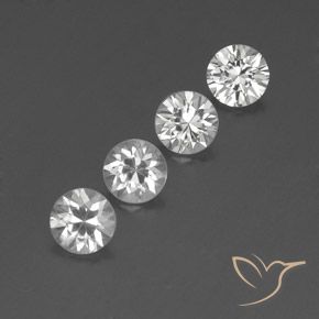 4.44 ctw White Zircon Stones, Natural Zircon in Diamond-Cut Shape for Sale
