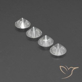 Zircon Gemstones in 6 mm (calibrated) Size for Sale, Zircon Stones in Clear White Color