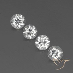 4.73ctw Natural White Zircon, Round, VVS-VS