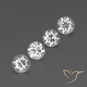 4.73 ctw White Zircon Stones, Natural Zircon in Diamond-Cut Shape for Sale