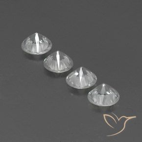 Zircon Gemstones in 6 mm (calibrated) Size for Sale, Zircon Stones in White Color