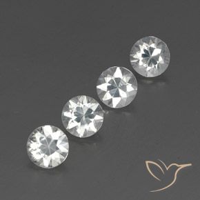 4.59 ctw White Zircon Stones, Natural Zircon in Diamond-Cut Shape for Sale