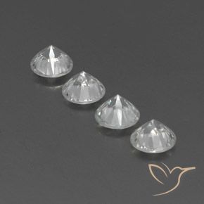 Zircon Gemstones in 6 mm (calibrated) Size for Sale, Zircon Stones in White Color