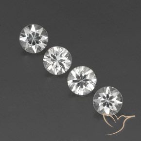 4.34ctw Natural White Zircon, Round, VVS-VS