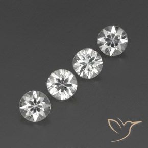 4.34 ctw White Zircon Stones, Natural Zircon in Diamond-Cut Shape for Sale