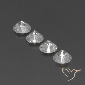 Zircon Gemstones in 6 mm (calibrated) Size for Sale, Zircon Stones in White Color