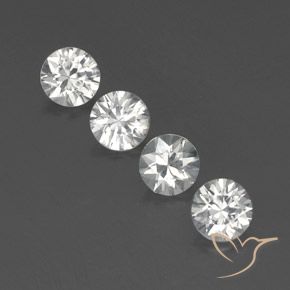4.74ctw Natural White Zircon, Round, VVS-VS