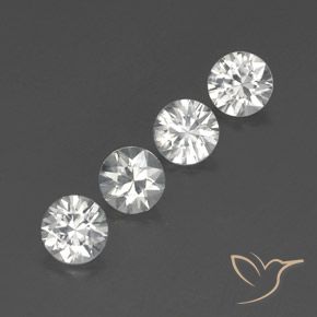 4.74 ctw White Zircon Stones, Natural Zircon in Diamond-Cut Shape for Sale