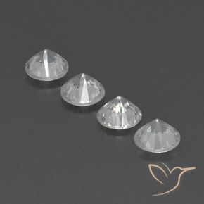 Zircon Gemstones in 6 mm (calibrated) Size for Sale, Zircon Stones in White Color