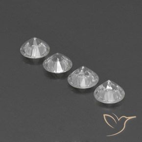 Zircon Gemstones in 6 mm (calibrated) Size for Sale, Zircon Stones in White Color