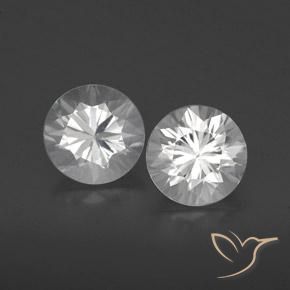 2.43 ctw White Zircon Stones, Natural Zircon in Diamond-Cut Shape for Sale
