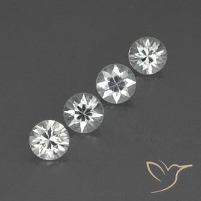4.23 ctw White Zircon Stones, Natural Zircon in Diamond-Cut Shape for Sale