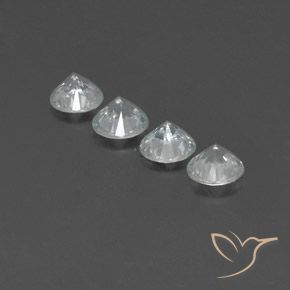 Zircon Gemstones in 6 mm (calibrated) Size for Sale, Zircon Stones in White Color
