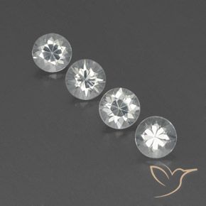 4.64ctw Natural White Zircon, Round, VVS-VS
