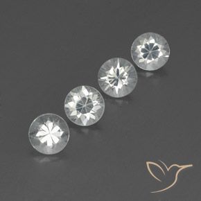 4.64 ctw White Zircon Stones, Natural Zircon in Diamond-Cut Shape for Sale