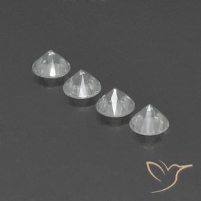 Zircon Gemstones in 6 mm (calibrated) Size for Sale, Zircon Stones in White Color