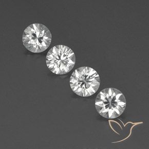 4.64ctw Natural White Zircon, Round, VVS-VS