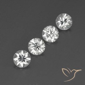 4.64 ctw White Zircon Stones, Natural Zircon in Diamond-Cut Shape for Sale