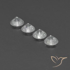 Zircon Gemstones in 6 mm (calibrated) Size for Sale, Zircon Stones in White Color
