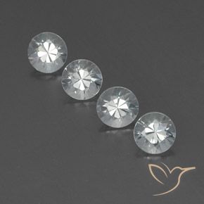 4.88ctw Natural White Zircon, Round, VVS-VS