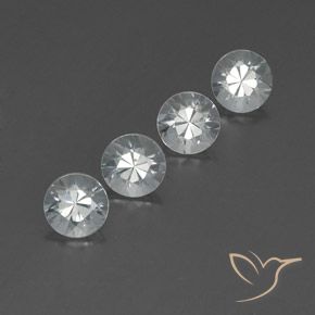4.88 ctw White Zircon Stones, Natural Zircon in Diamond-Cut Shape for Sale