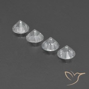 Zircon Gemstones in 6 mm (calibrated) Size for Sale, Zircon Stones in White Color