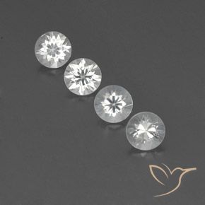 3.76ctw Natural White Zircon, Round, VVS-VS