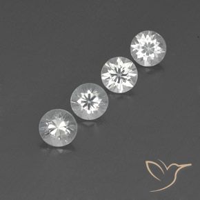 3.76 ctw White Zircon Stones, Natural Zircon in Diamond-Cut Shape for Sale
