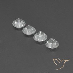 Zircon Gemstones in 5.5 mm (calibrated) Size for Sale, Zircon Stones in White Color